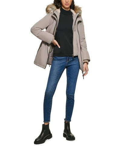 Women's Faux-Fur-Trim Hooded Anorak Thistle $66.50 Coats