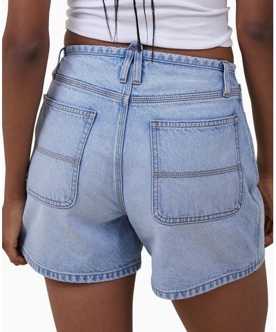 Women's Thin Waistband Denim Shorts Bondi Blue $20.50 Shorts