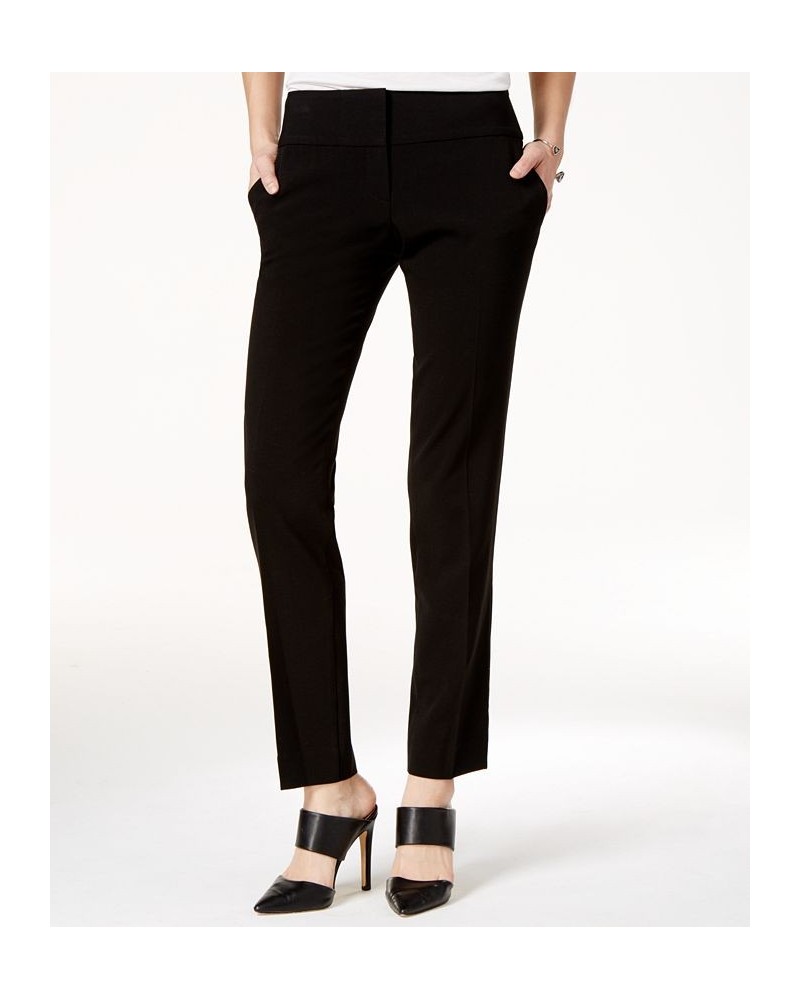 Juniors' Straight-Leg Trouser Pants Black $15.64 Pants