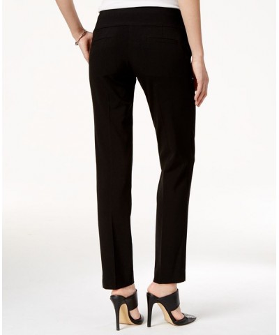 Juniors' Straight-Leg Trouser Pants Black $15.64 Pants