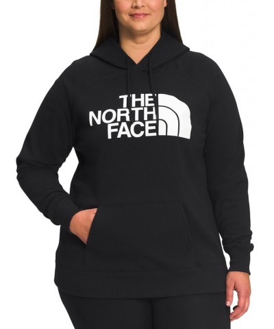 Plus Size Half Dome Pullover Hoodie Black $40.50 Sweatshirts