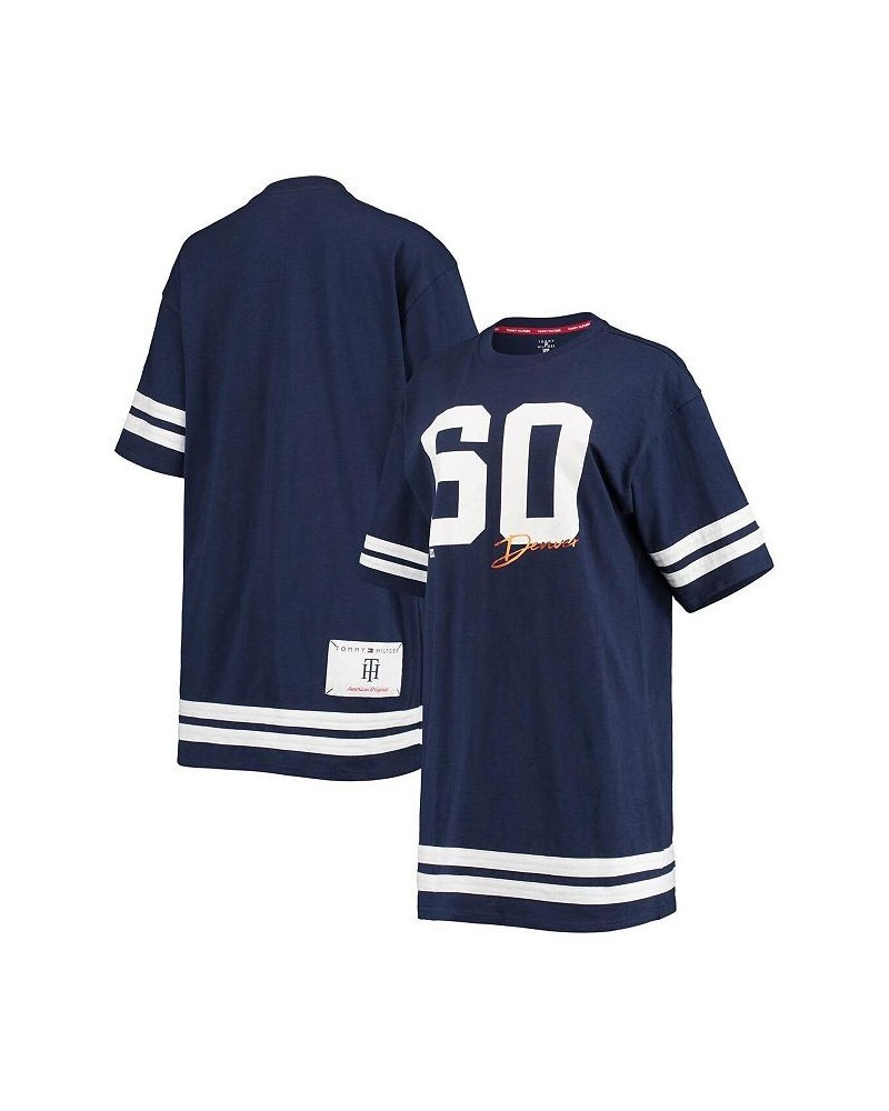 Women's Navy Denver Broncos Clair Half-Sleeve Dress Navy $34.30 Dresses