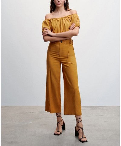 Women's High-Waist Crop Trousers Medium Brown $38.70 Pants