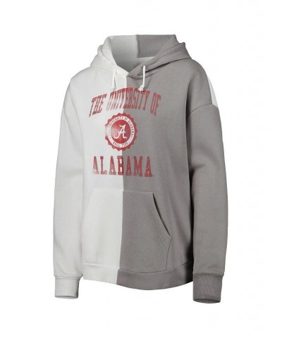 Women's Gray and White Alabama Crimson Tide Split Pullover Hoodie Gray, White $37.60 Sweatshirts