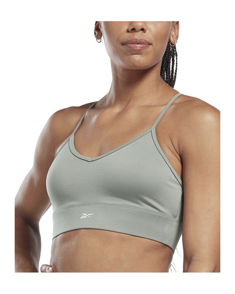 Women's Tri Back Medium Impact Sports Bra Steel Blue $16.25 Bras