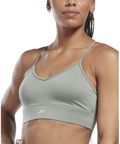 Women's Tri Back Medium Impact Sports Bra Steel Blue $16.25 Bras