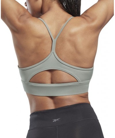 Women's Tri Back Medium Impact Sports Bra Steel Blue $16.25 Bras