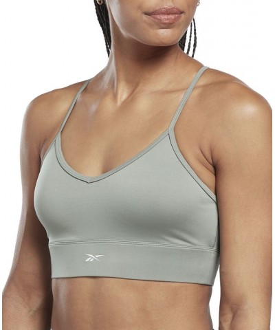 Women's Tri Back Medium Impact Sports Bra Steel Blue $16.25 Bras