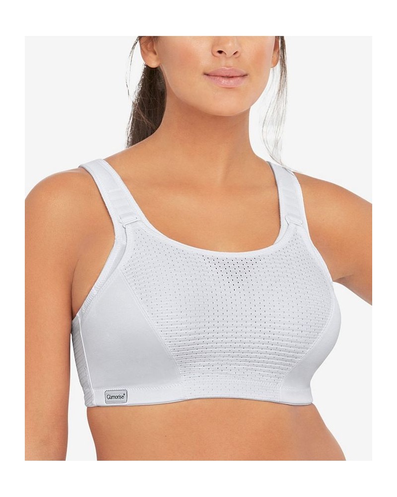 Women's Full Figure Plus Size Adjustable Wirefree Sports Bra White $21.91 Bras