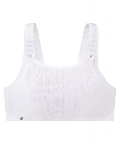 Women's Full Figure Plus Size Adjustable Wirefree Sports Bra White $21.91 Bras