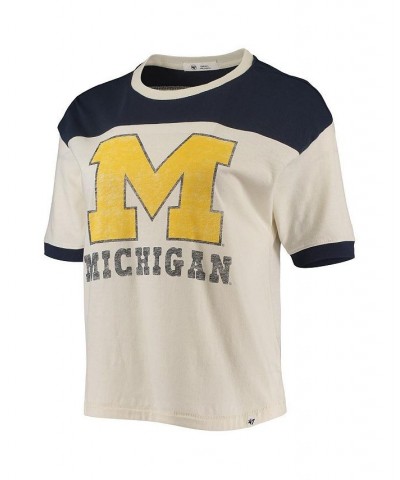 Women's '47 White Navy Michigan Wolverines Billie Crop T-shirt White, Navy $17.64 Tops