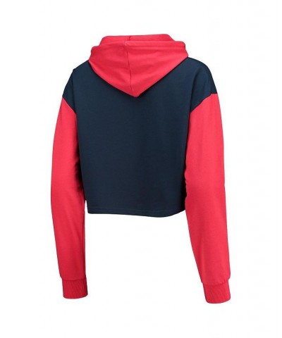 Women's Navy Red Atlanta Braves Color-Block Pullover Hoodie and Shorts Lounge Set Navy, Red $38.70 Pajama