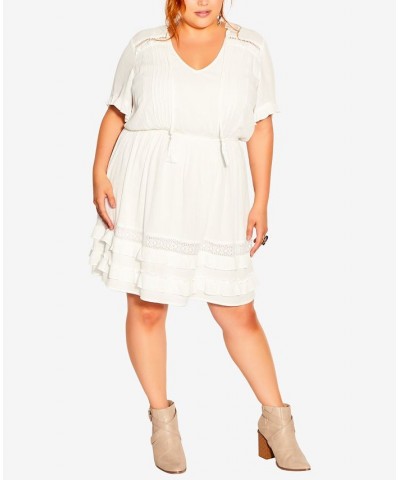 Trendy Plus Size Spirit Mini Dress Ivory $49.98 Dresses