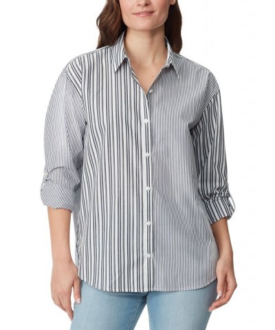 Women's Amanda Button-Front Shirt Midnight Affair Stripe $18.02 Tops