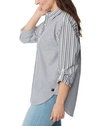 Women's Amanda Button-Front Shirt Midnight Affair Stripe $18.02 Tops