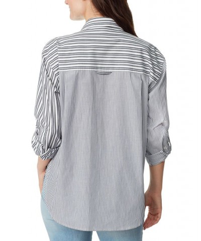 Women's Amanda Button-Front Shirt Midnight Affair Stripe $18.02 Tops