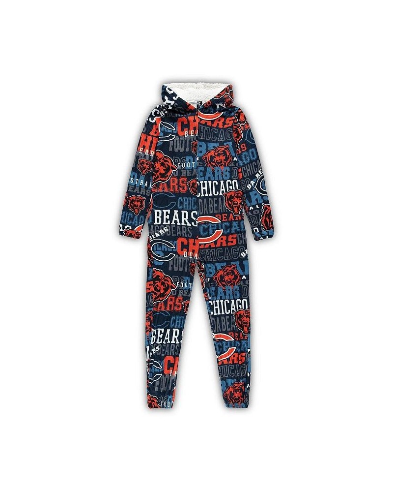 Women's Navy Chicago Bears Ensemble Micro fleece Union Full-Zip Suit Navy $27.95 Pajama