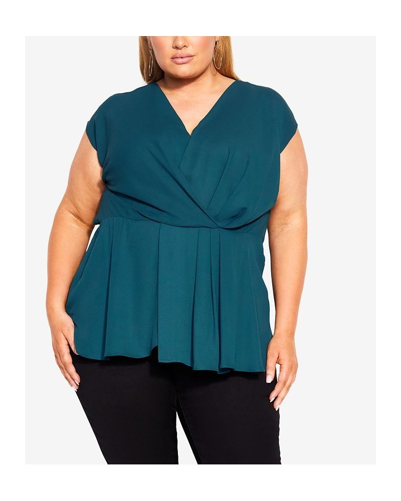 Trendy Plus Size Simple Twist Top Jade $35.10 Tops