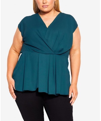 Trendy Plus Size Simple Twist Top Jade $35.10 Tops