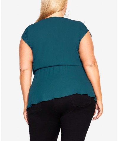 Trendy Plus Size Simple Twist Top Jade $35.10 Tops