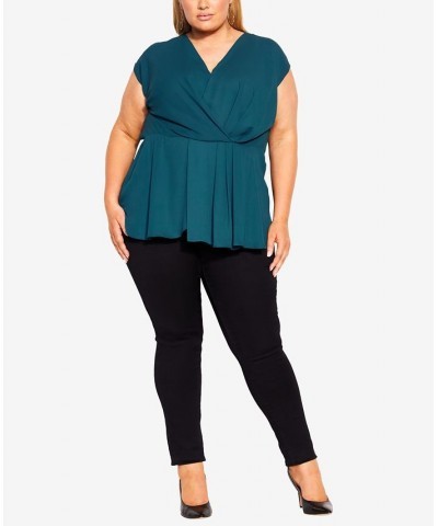 Trendy Plus Size Simple Twist Top Jade $35.10 Tops