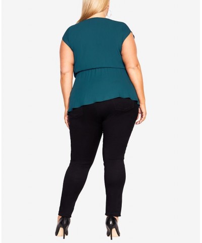 Trendy Plus Size Simple Twist Top Jade $35.10 Tops