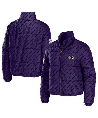 Women's Purple Baltimore Ravens Puffer Full-Zip Jacket Purple $54.60 Jackets