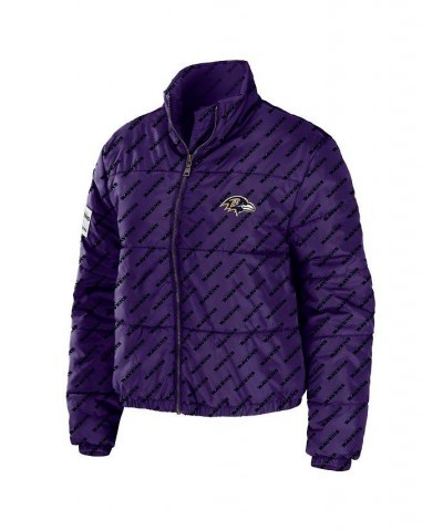 Women's Purple Baltimore Ravens Puffer Full-Zip Jacket Purple $54.60 Jackets