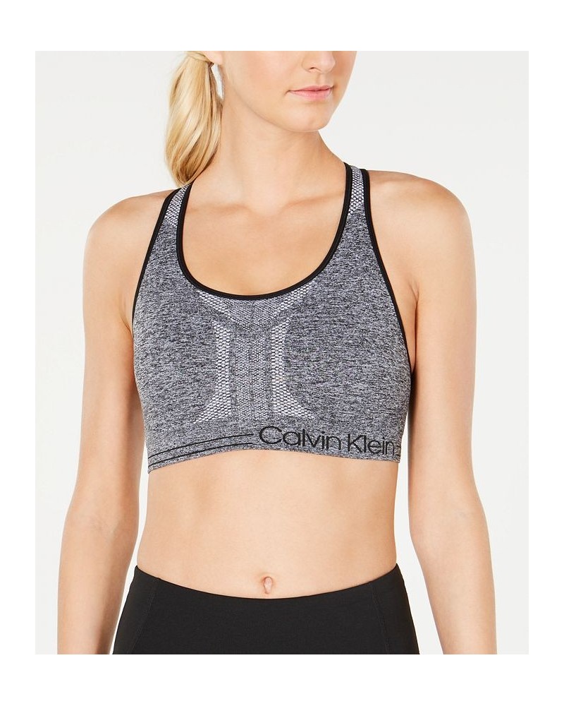 Padded Racerback Medium Impact Sports Bra Gray $14.28 Bras