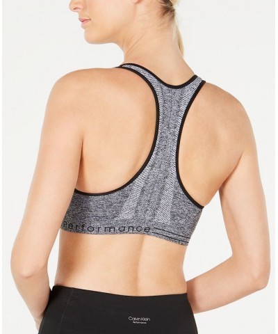 Padded Racerback Medium Impact Sports Bra Gray $14.28 Bras