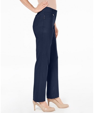 Regular and Short Length Curvy-Fit Straight-Leg Pants Blue $15.89 Pants