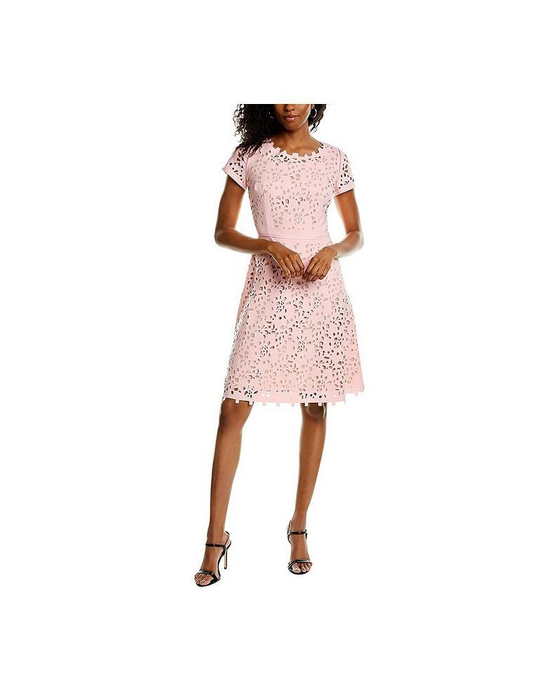 Fit and Flare Laser Cutting Dress Pale Pink/Nude $138.40 Dresses