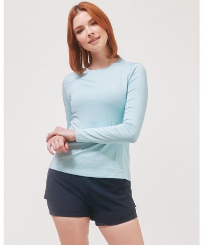 To Practice Compression Long Sleeve Top for Women Heather baby blue $23.78 Tops