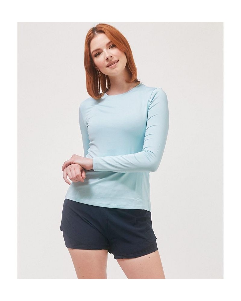 To Practice Compression Long Sleeve Top for Women Heather baby blue $23.78 Tops