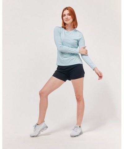 To Practice Compression Long Sleeve Top for Women Heather baby blue $23.78 Tops