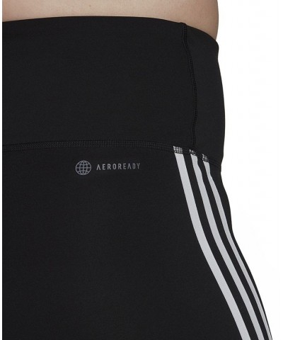 Essentials Plus Size 3-Stripes High-Waisted Shorts Black $14.00 Shorts