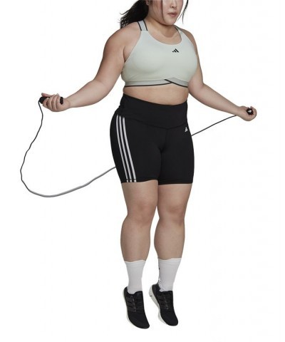 Essentials Plus Size 3-Stripes High-Waisted Shorts Black $14.00 Shorts