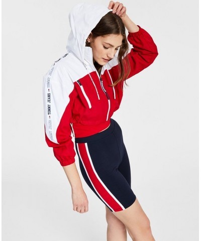 Colorblocked Windbreaker Jacket Red $41.51 Jackets