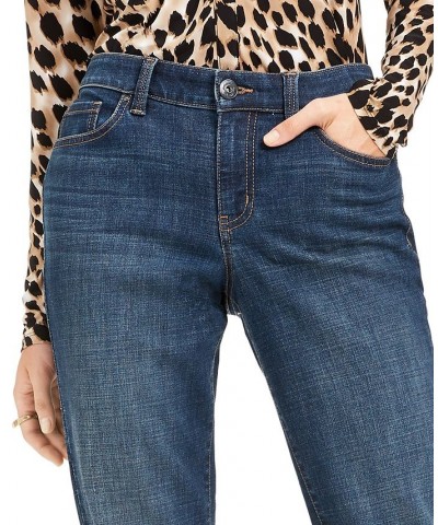 Petite Straight-Leg Cuffed Boyfriend Jeans Md Indigo $20.14 Jeans