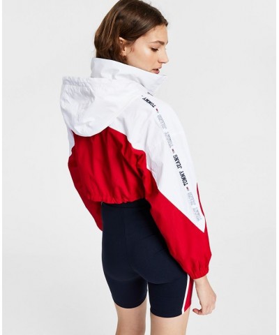 Colorblocked Windbreaker Jacket Red $41.51 Jackets