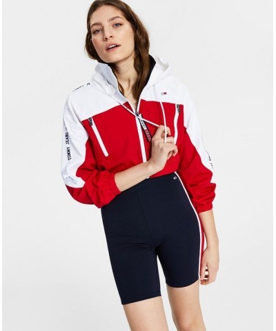 Colorblocked Windbreaker Jacket Red $41.51 Jackets