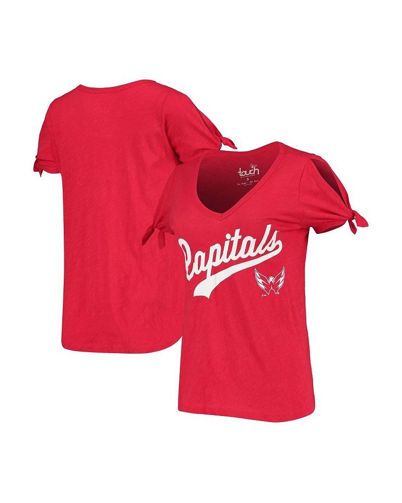 Women's Heathered Red Washington Capitals First String V-Neck T-shirt Heathered Red $19.20 Tops