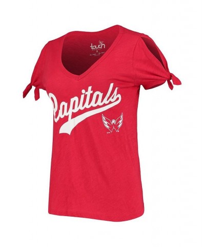 Women's Heathered Red Washington Capitals First String V-Neck T-shirt Heathered Red $19.20 Tops