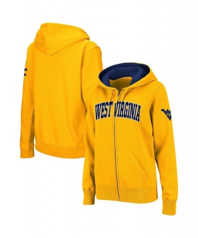 Women's Stadium Athletic Gold West Virginia Mountaineers Arched Name Full-Zip Hoodie Gold $28.60 Sweatshirts