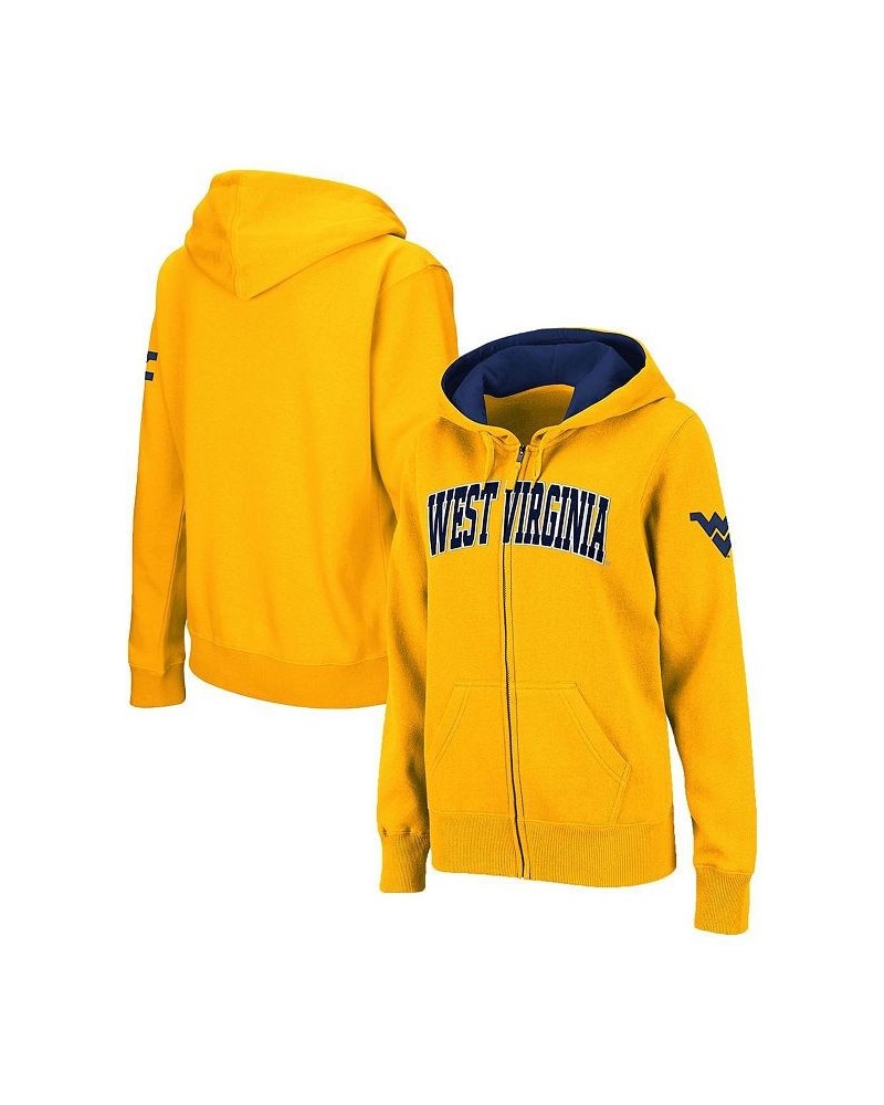 Women's Stadium Athletic Gold West Virginia Mountaineers Arched Name Full-Zip Hoodie Gold $28.60 Sweatshirts