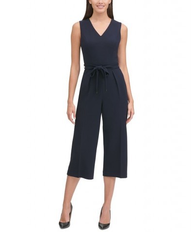 Belted Cropped Jumpsuit Sky Captain $66.72 Pants