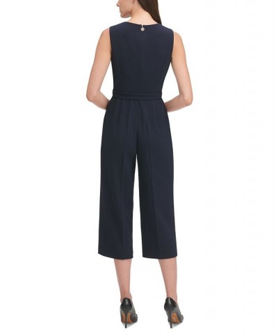 Belted Cropped Jumpsuit Sky Captain $66.72 Pants