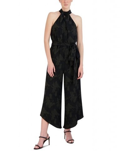 Women's High-Neck Sleeveless Jumpsuit Black $64.19 Pants