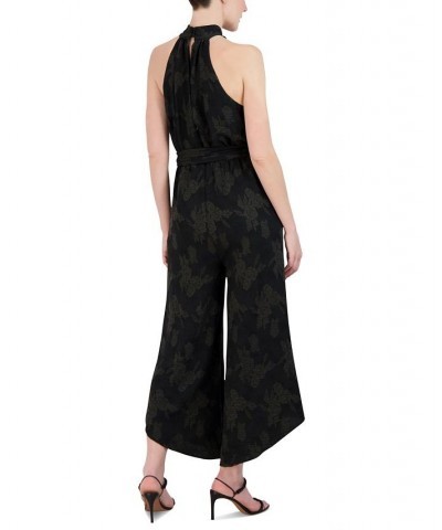 Women's High-Neck Sleeveless Jumpsuit Black $64.19 Pants