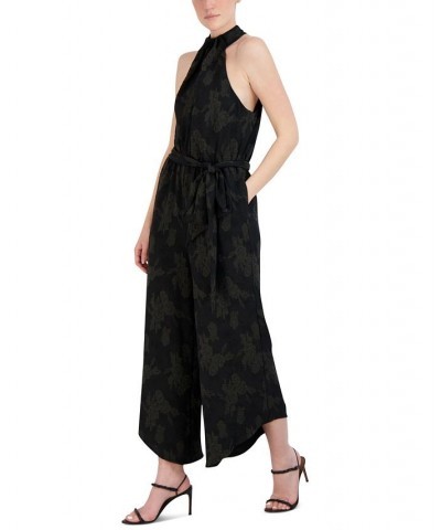 Women's High-Neck Sleeveless Jumpsuit Black $64.19 Pants